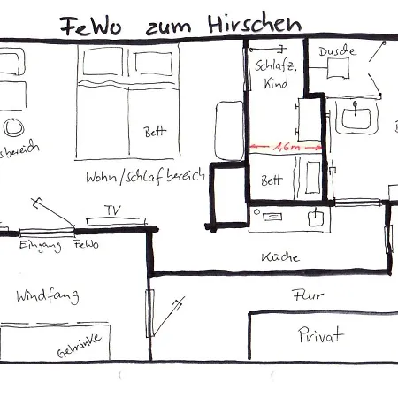 דירה Zum Hirschen *